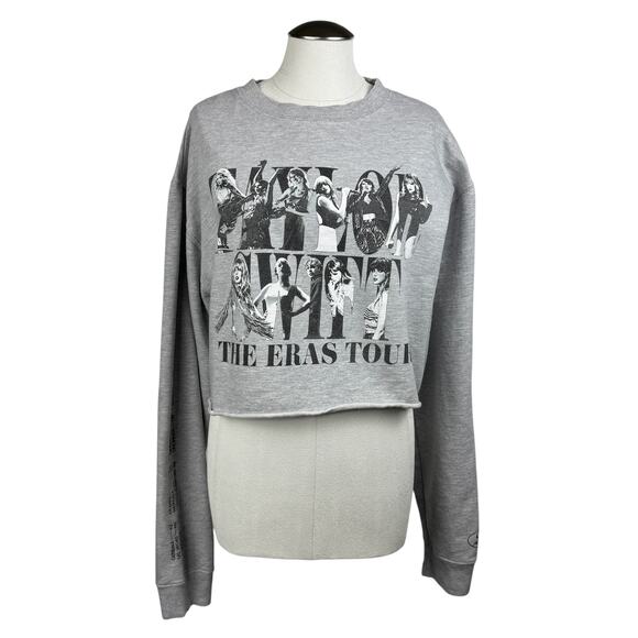 Women's Taylor Swift Gray Sweatshirt The Eras Tour 2023 Pullover Cropped Top XXL - Picture 1 of 7